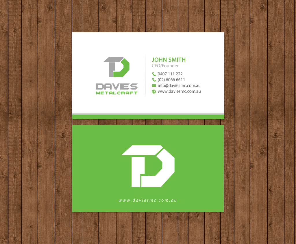 Business Card Design by chandrayaan.creative for Davies Metalcraft | Design #13983182