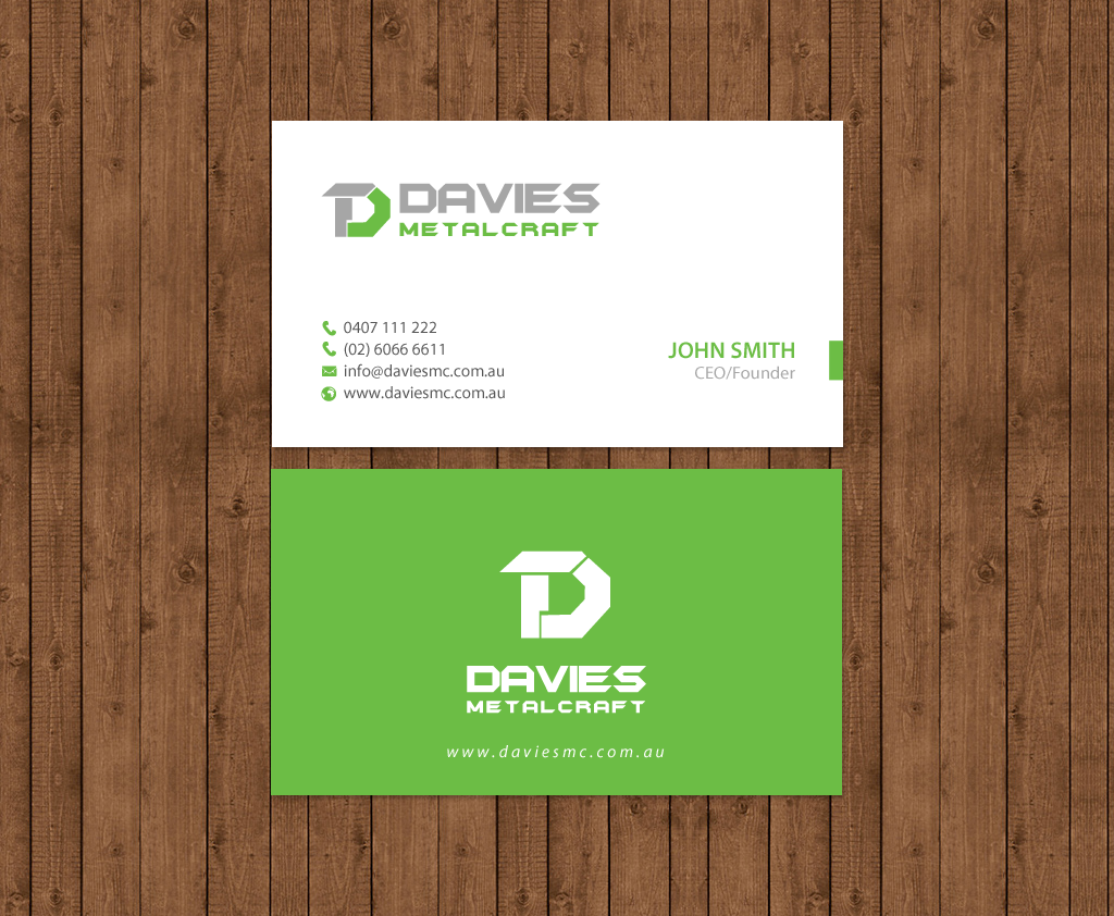 Business Card Design by chandrayaan.creative for Davies Metalcraft | Design #13983184