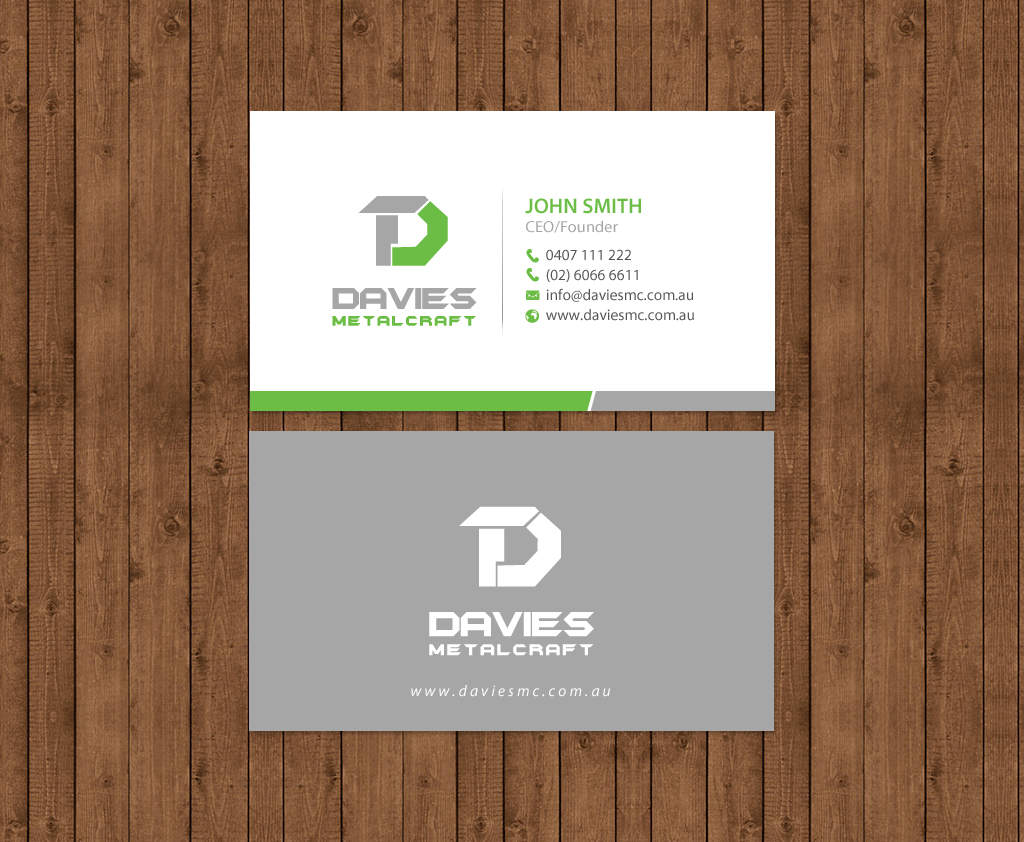 Business Card Design by chandrayaan.creative for Davies Metalcraft | Design #13983185