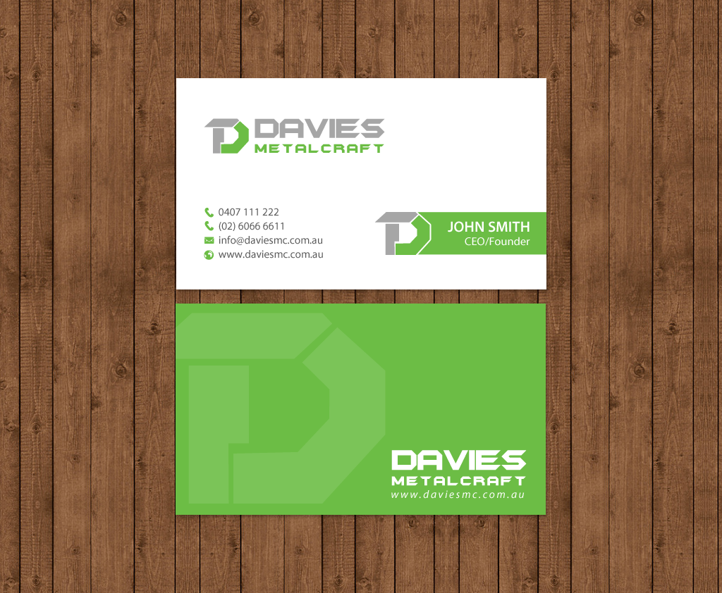 Business Card Design by chandrayaan.creative for Davies Metalcraft | Design #13983193