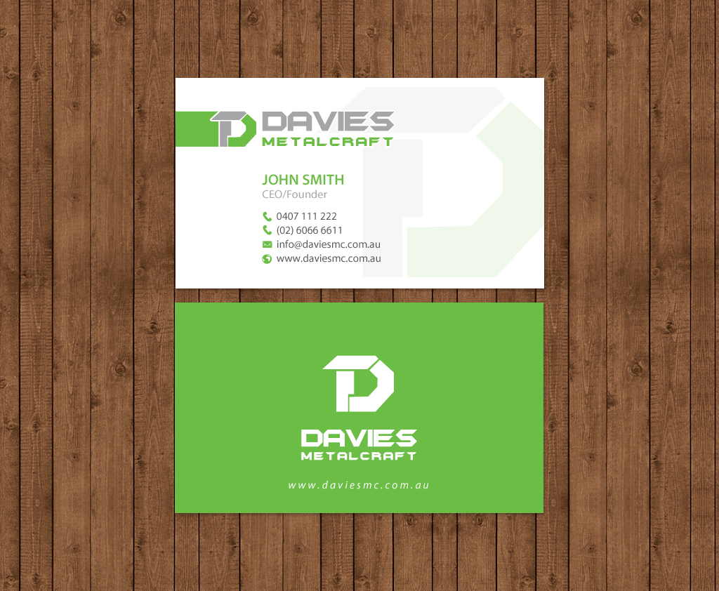 Business Card Design by chandrayaan.creative for Davies Metalcraft | Design #13983194