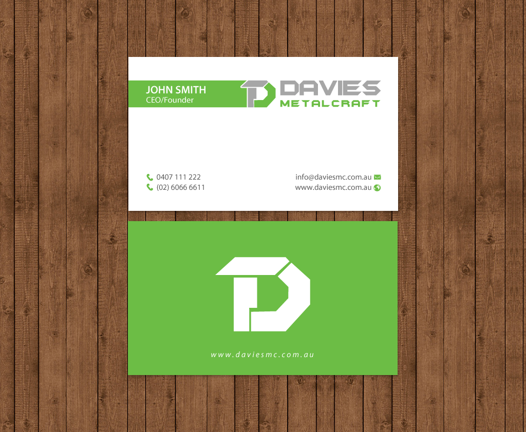 Business Card Design by chandrayaan.creative for Davies Metalcraft | Design #13983195