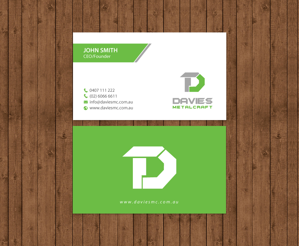 Business Card Design by chandrayaan.creative for Davies Metalcraft | Design #13988033