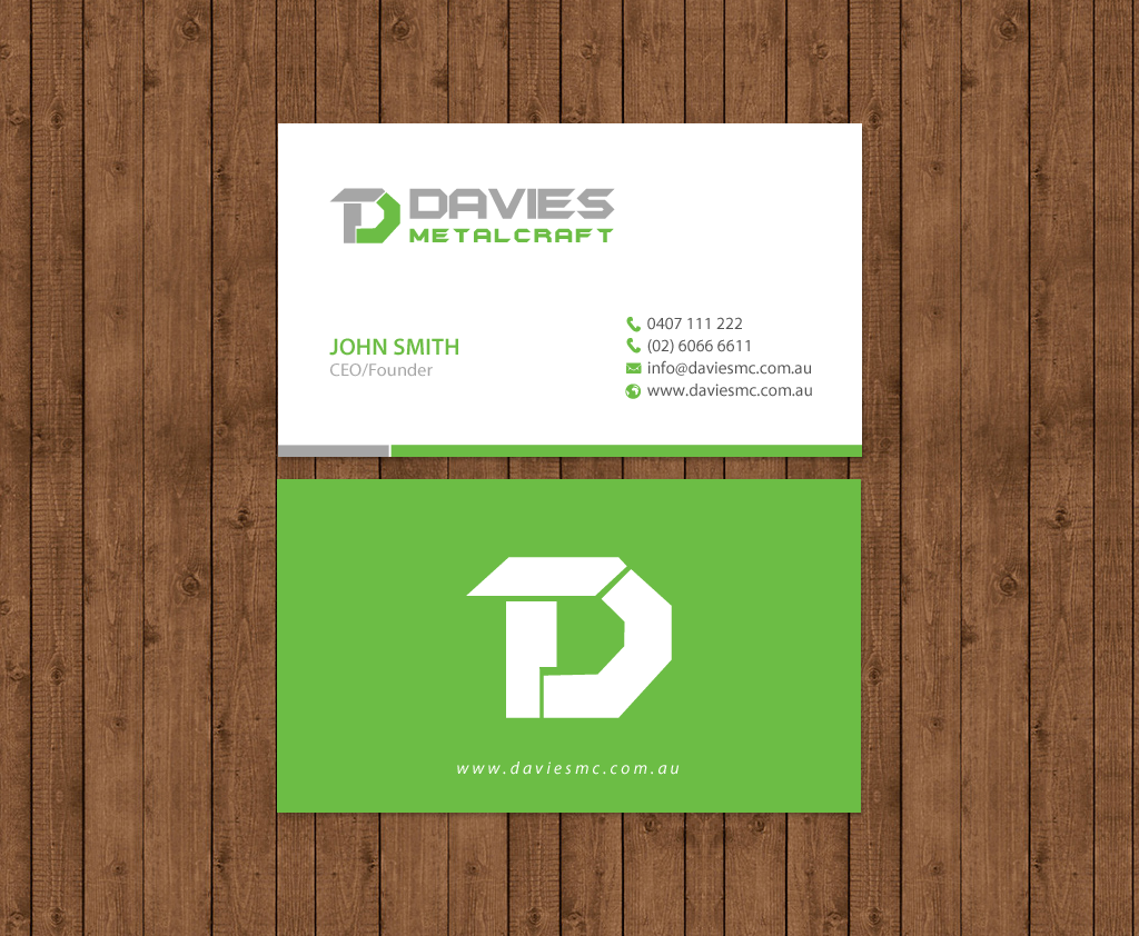 Business Card Design by chandrayaan.creative for Davies Metalcraft | Design #13988036