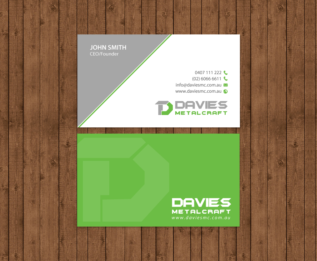 Business Card Design by chandrayaan.creative for Davies Metalcraft | Design #13988038
