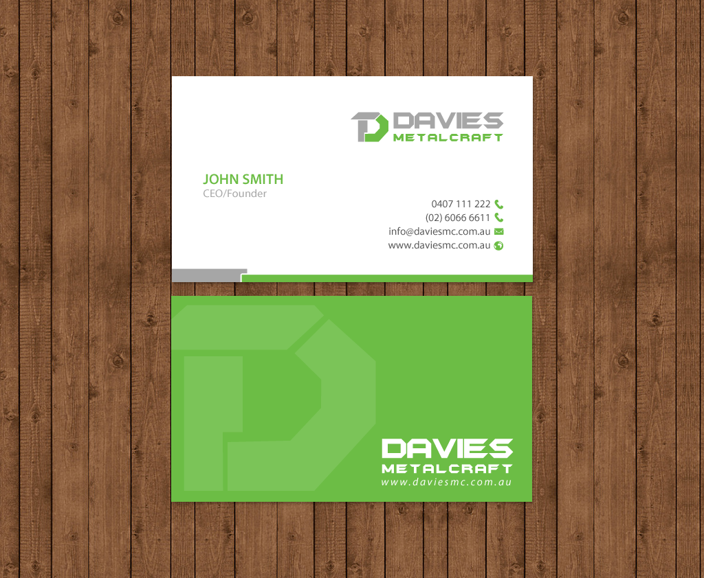 Business Card Design by chandrayaan.creative for Davies Metalcraft | Design #13988064
