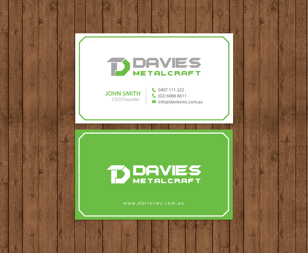 Business Card Design by chandrayaan.creative for Davies Metalcraft | Design #13988719