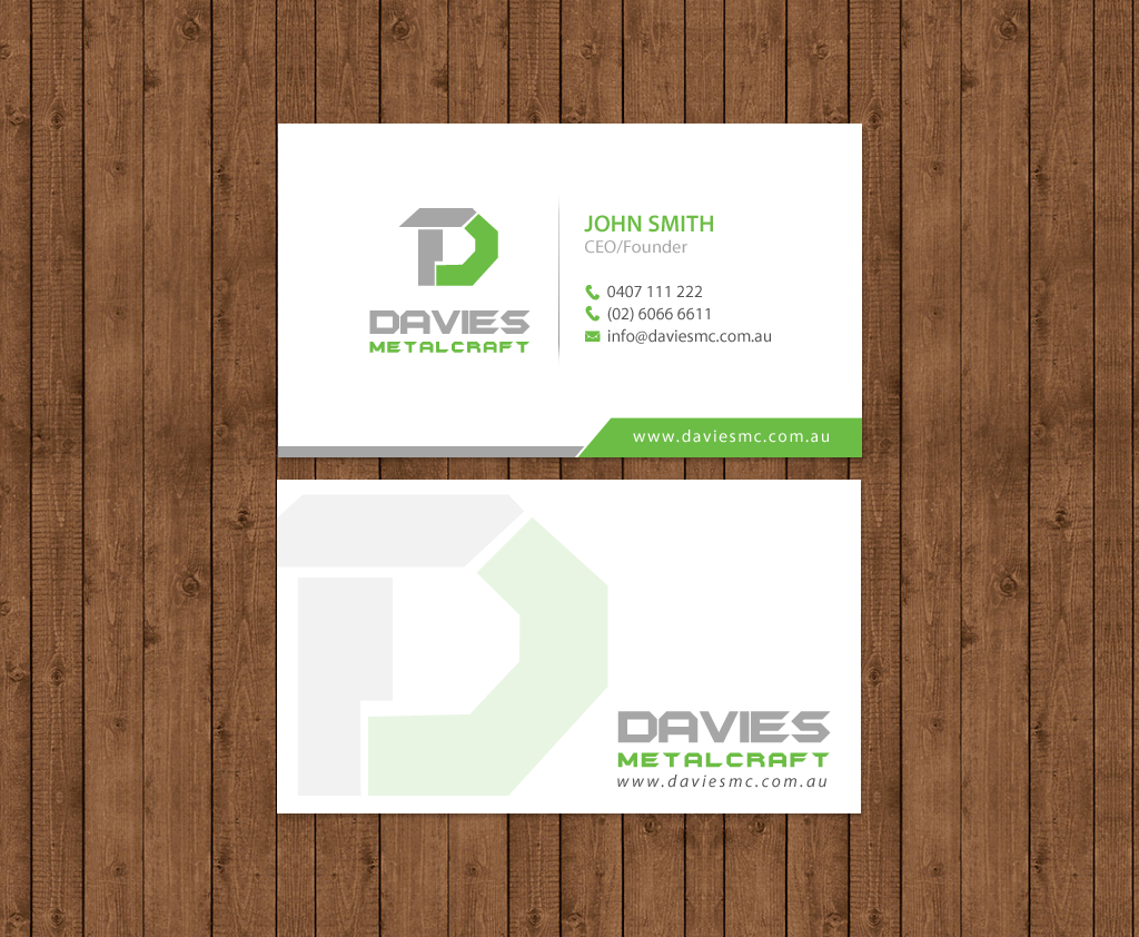 Diseño de Tarjeta de Presentación por chandrayaan.creative para Davies Metalcraft | Diseño #13988722