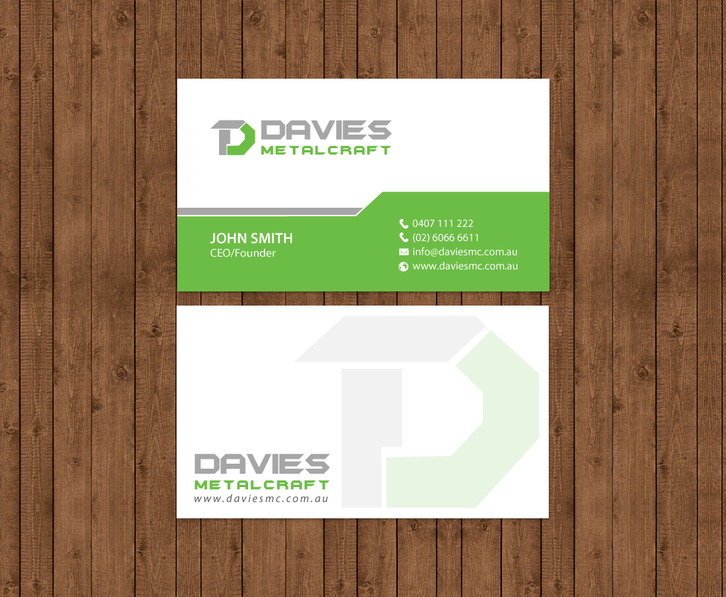 Business Card Design by chandrayaan.creative for Davies Metalcraft | Design #13988770