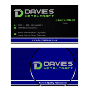 Business Card Design by hernandezpeterpaul for Davies Metalcraft | Design: #13972420