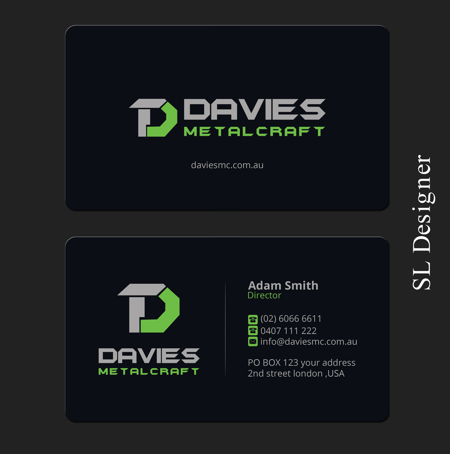 Visitenkarten-Design von SL Designer für Davies Metalcraft | Design #13958622