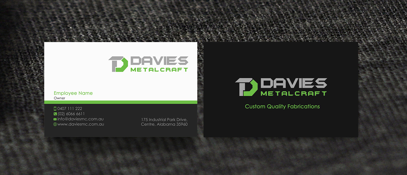 Business Card Design by Designs 2019 for Davies Metalcraft | Design #13961048