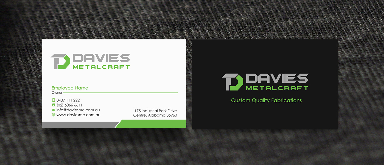 Business Card Design by Designs 2019 for Davies Metalcraft | Design #13961049