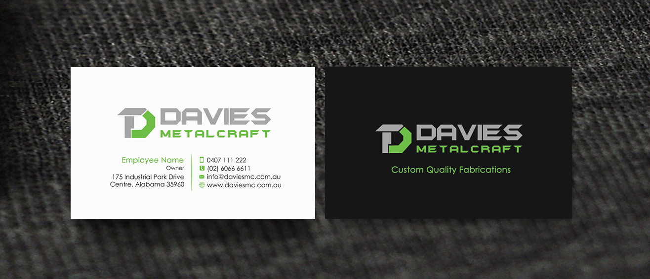 Business Card Design by Designs 2019 for Davies Metalcraft | Design #13961051