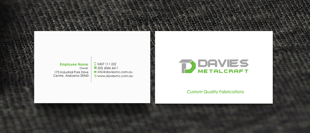 Business Card Design by Designs 2019 for Davies Metalcraft | Design #13962361