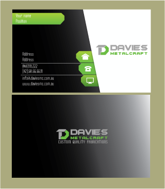 Business Card Design by ppldsign for Davies Metalcraft | Design #13970601