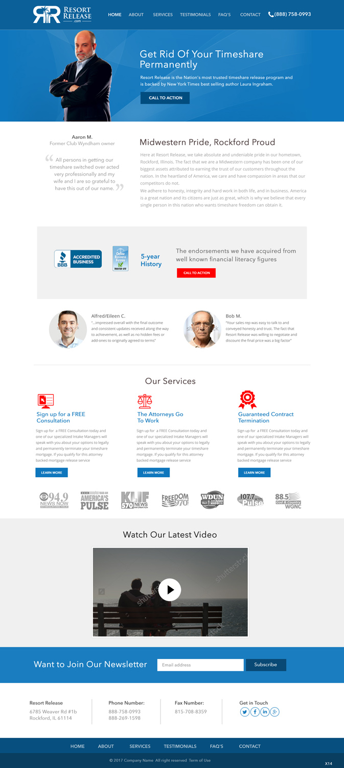 Landing Page Design by pb for ResortRelease.com | Design #13978336