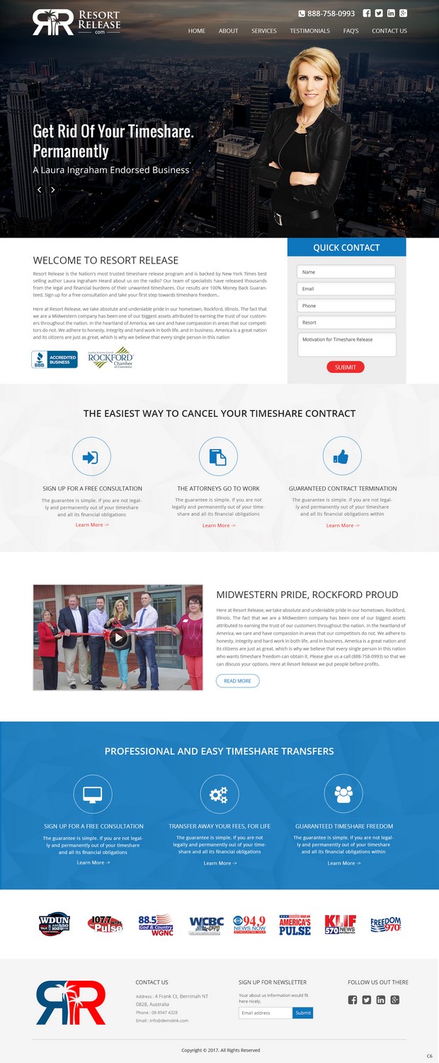 Landing Page Design by pb for ResortRelease.com | Design #13978767