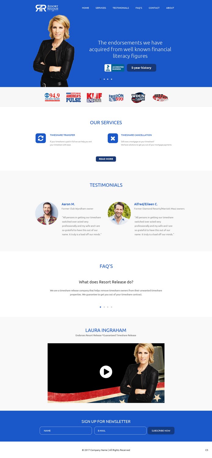 Landing Page Design by pb for ResortRelease.com | Design #13994007