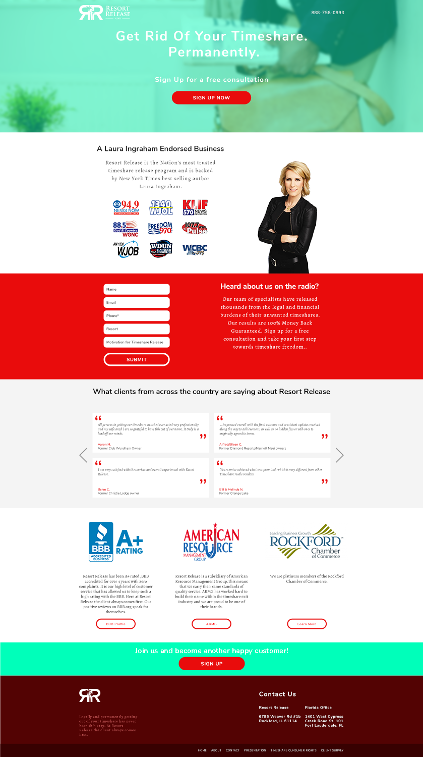 Landing Page Design by metasemenov for ResortRelease.com | Design #14074380