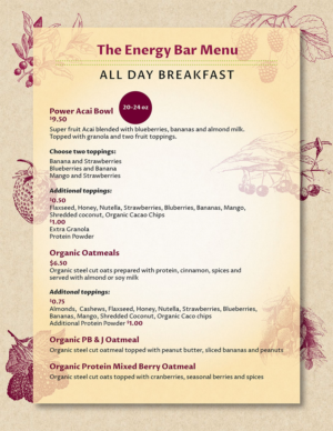 Menu Design by Venus L. Penaflor