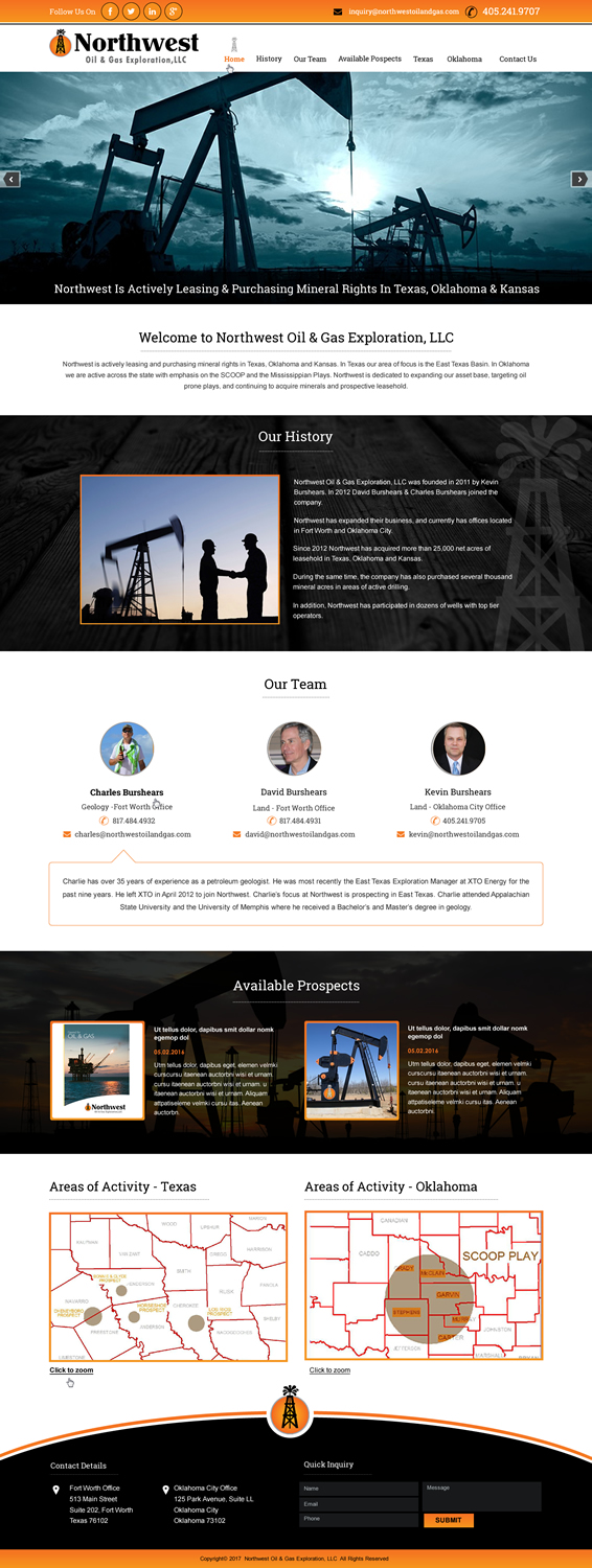 Web Design by HarmiDesigning for Northwest Oil & Gas Exploration, LLC | Design #14038764