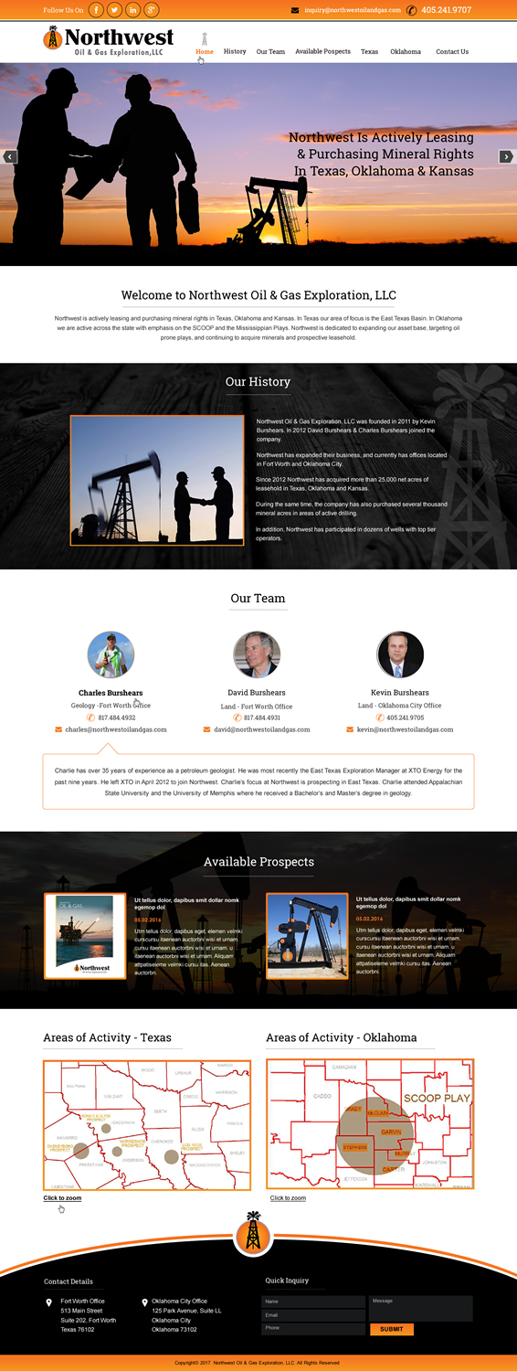 Web Design by HarmiDesigning for Northwest Oil & Gas Exploration, LLC | Design #14038765