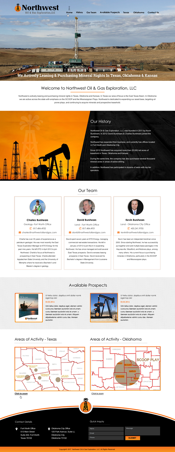 Web Design by HarmiDesigning for Northwest Oil & Gas Exploration, LLC | Design #14042887