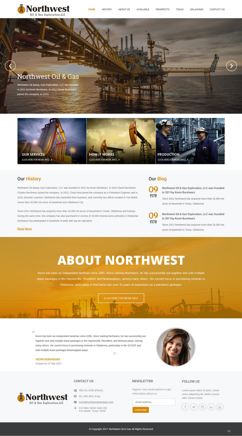 Diseño Web por pb para Northwest Oil & Gas Exploration, LLC | Diseño #13978296