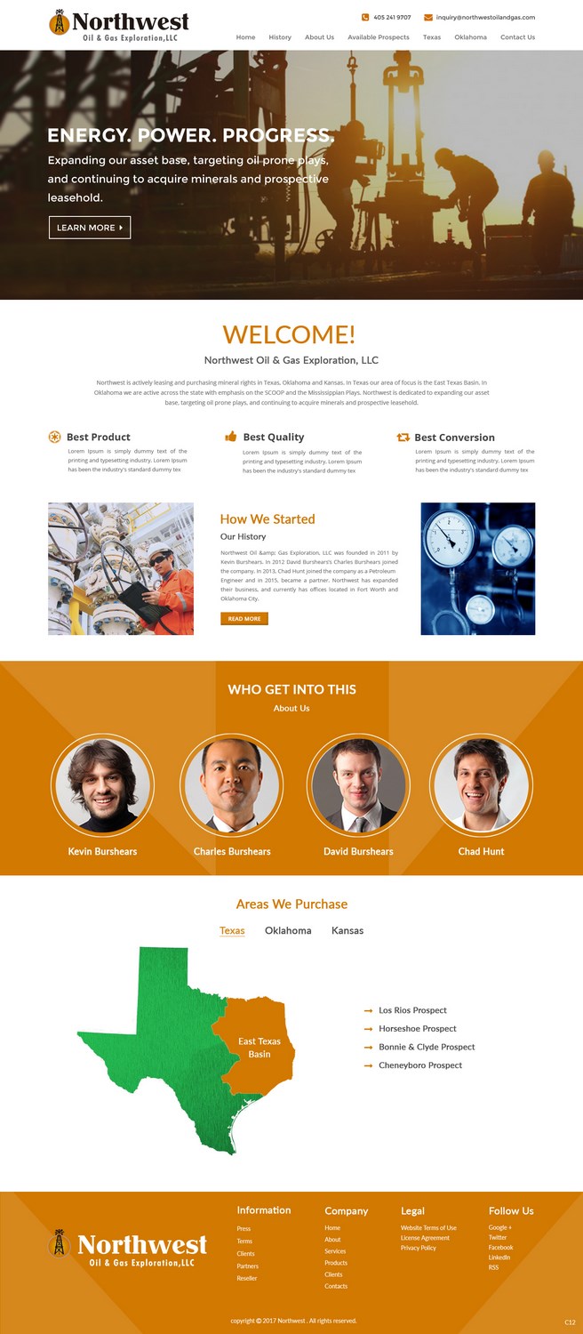 Web Design by pb for Northwest Oil & Gas Exploration, LLC | Design #13993960