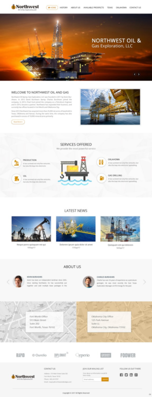 Web Design par pb pour Northwest Oil & Gas Exploration, LLC | Design : #13993963