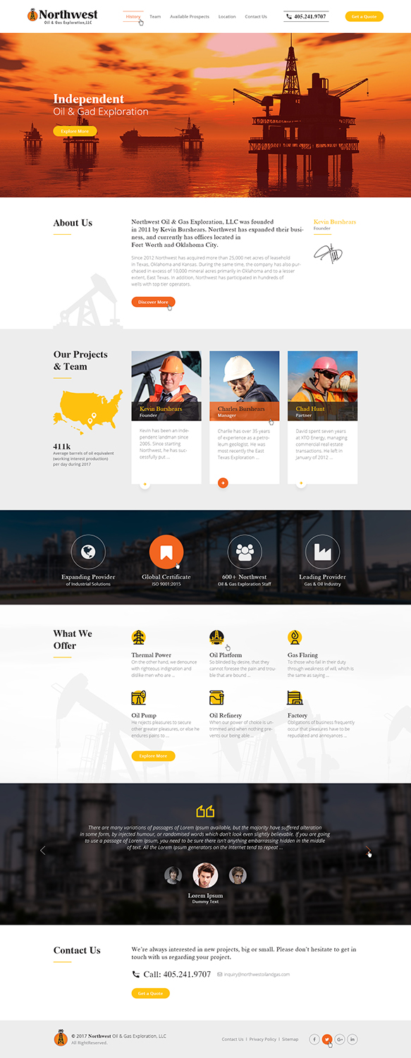 Diseño Web por Ved Web Services para Northwest Oil & Gas Exploration, LLC | Diseño #13995239
