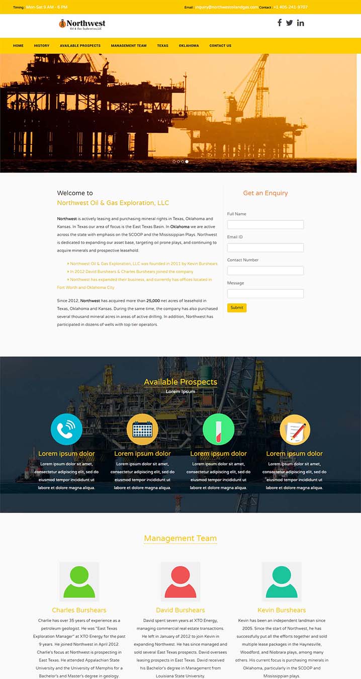 Web Design by maheshyadav2018 for Northwest Oil & Gas Exploration, LLC | Design #14100205