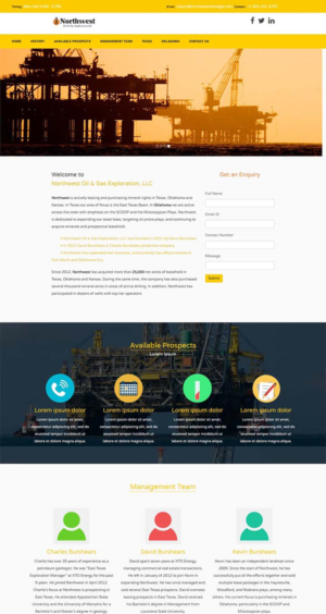 Diseño Web por maheshyadav2018 para Northwest Oil & Gas Exploration, LLC | Diseño #14100205