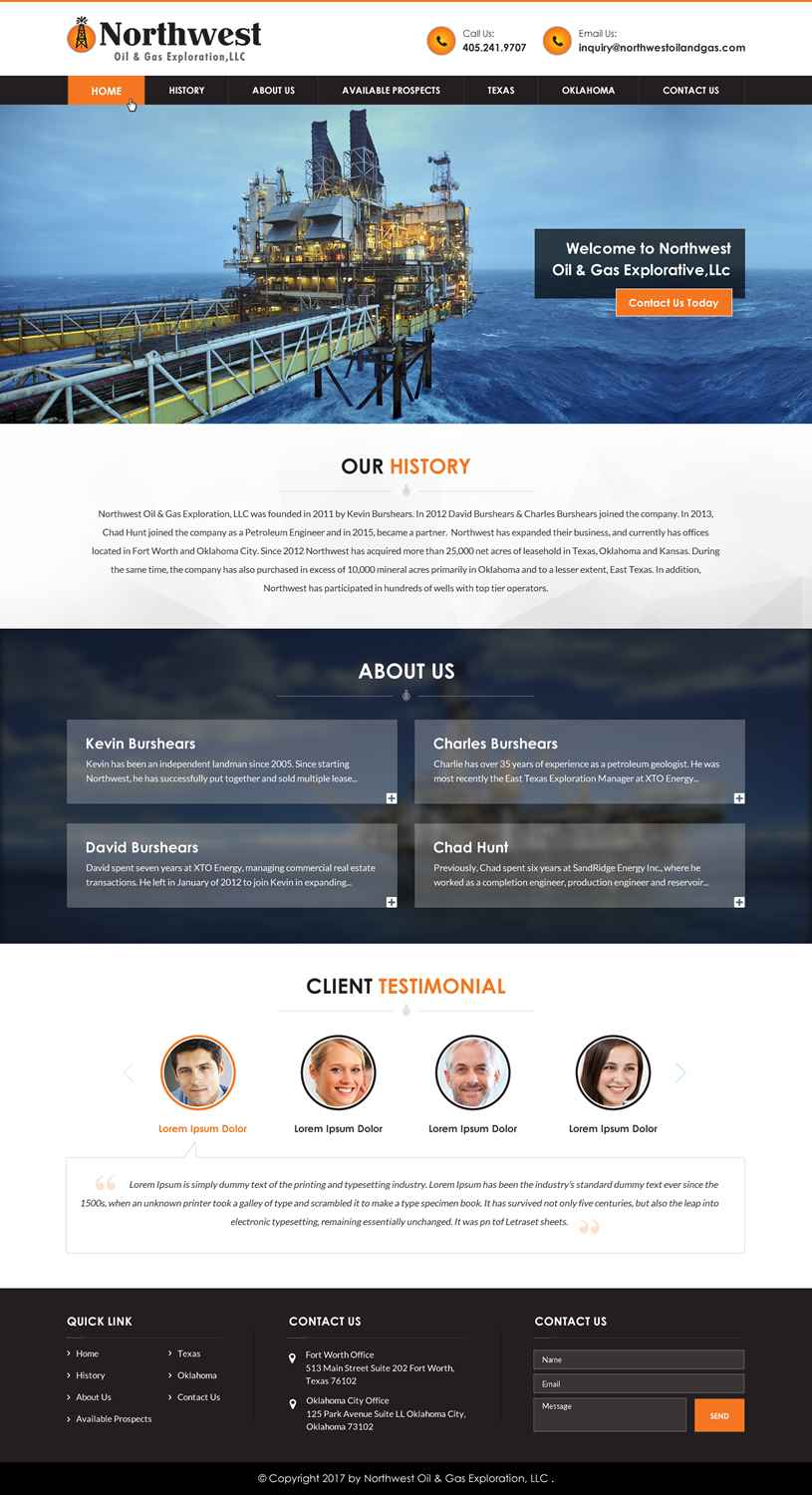 Web Design by jdv for Northwest Oil & Gas Exploration, LLC | Design #13979797
