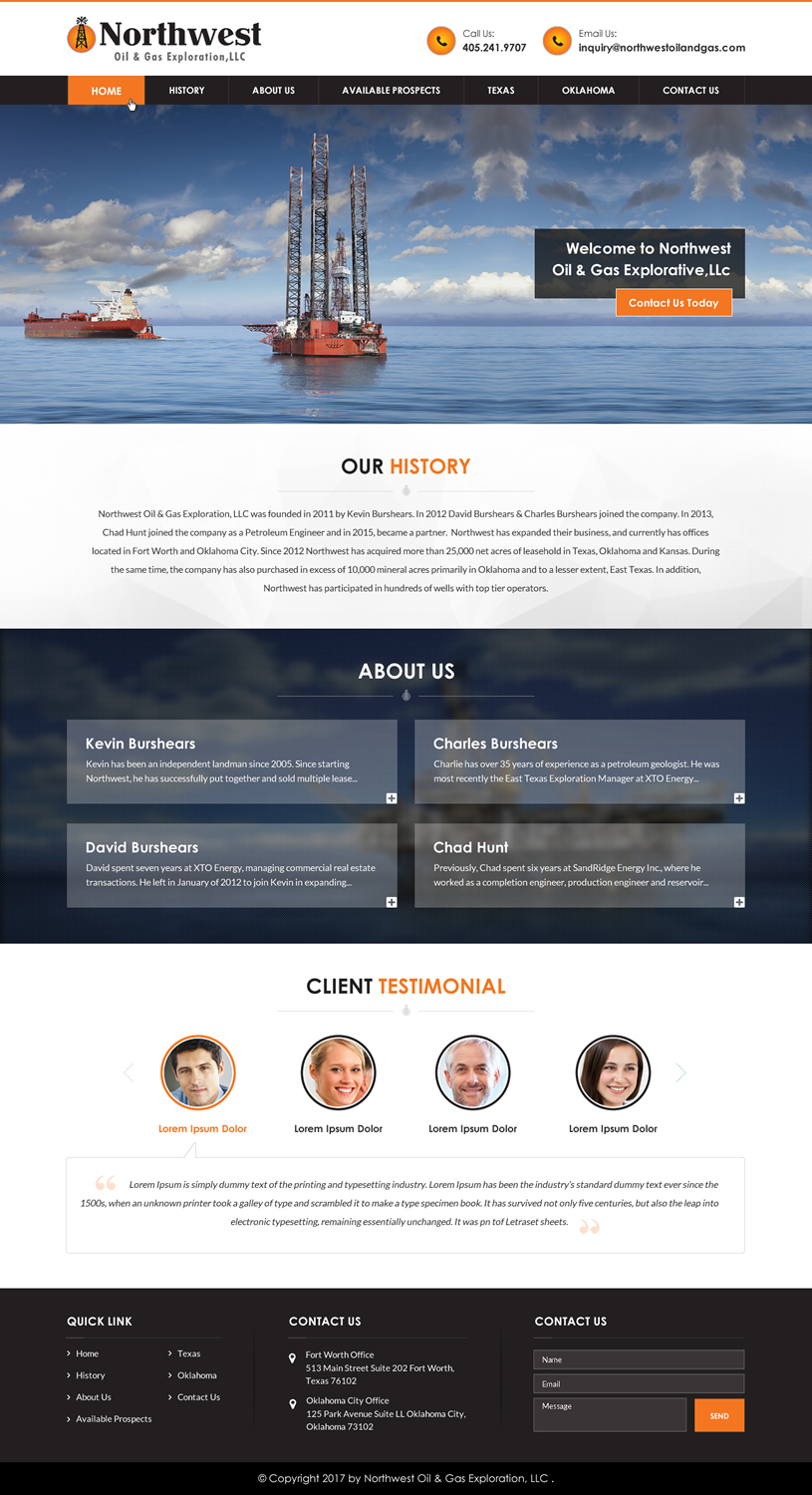 Diseño Web por jdv para Northwest Oil & Gas Exploration, LLC | Diseño #13979799