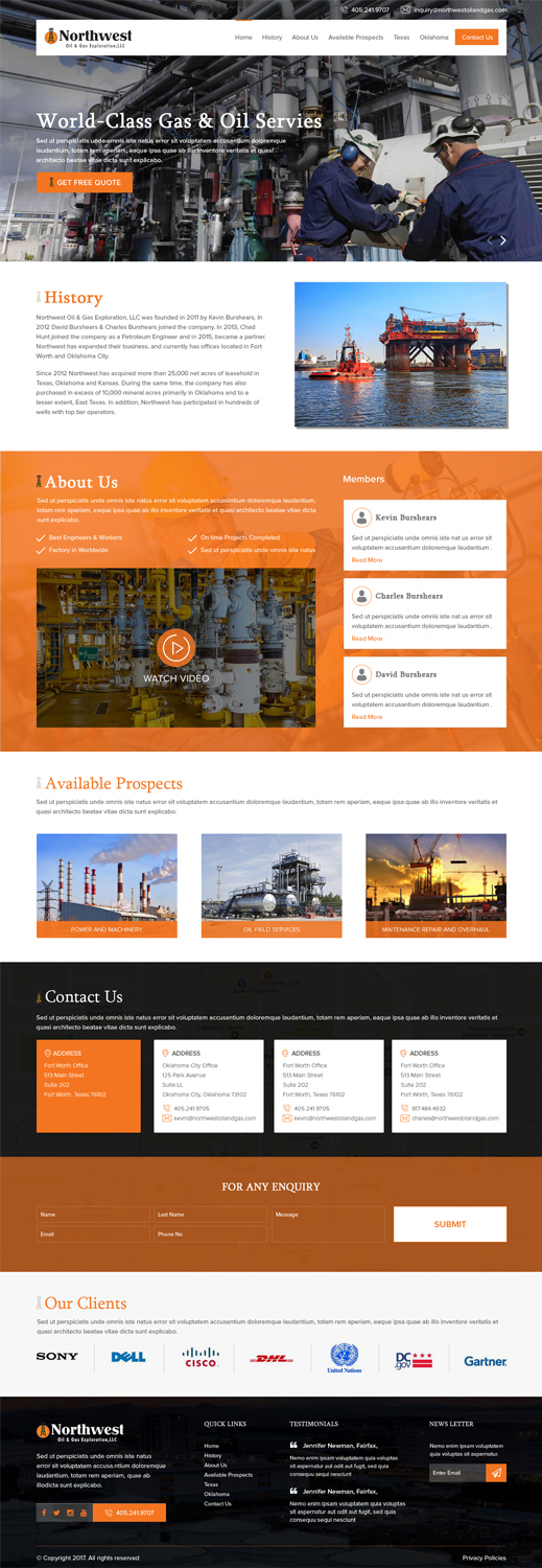 Web Design par e2developers pour Northwest Oil & Gas Exploration, LLC | Design #14072346