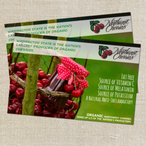 Northwest Cherries Organic Cherry POS card 7x11 | Flyer Design by elveneclipse