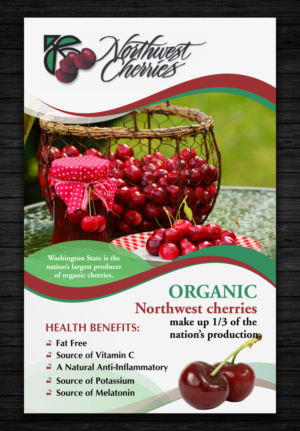 Northwest Cherries Organic Cherry POS card 7x11 | Diseño de Flyer por ecorokerz