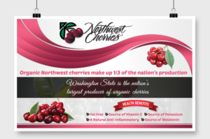 Northwest Cherries Organic Cherry POS card 7x11 | Diseño de Flyer por SAI DESIGNS