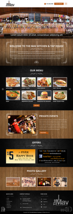 Kitchen & Tap House requires web site design - Casual restaurant | Diseño Web por Sbss