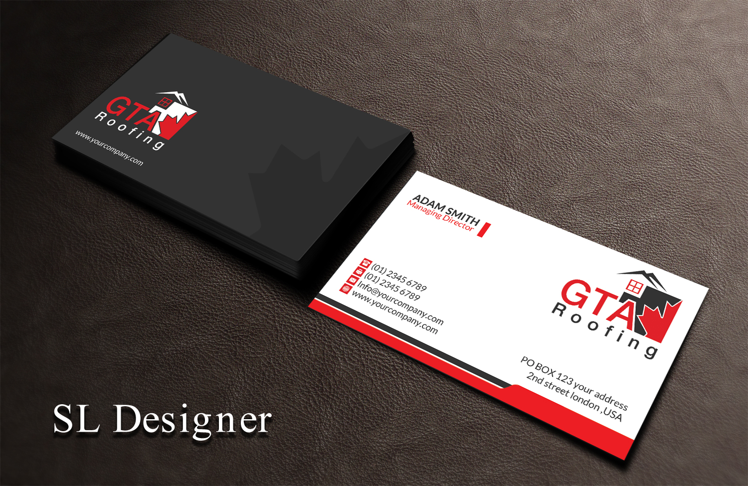 Visitenkarten-Design von SL Designer für GTA Roofing | Design #14001625