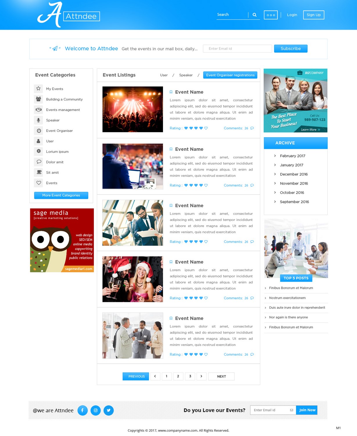 Diseño Web por pb para Attndee | Diseño: #14032289
