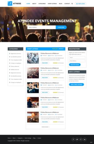 Web Design par pb pour Attndee | Design : #14032291