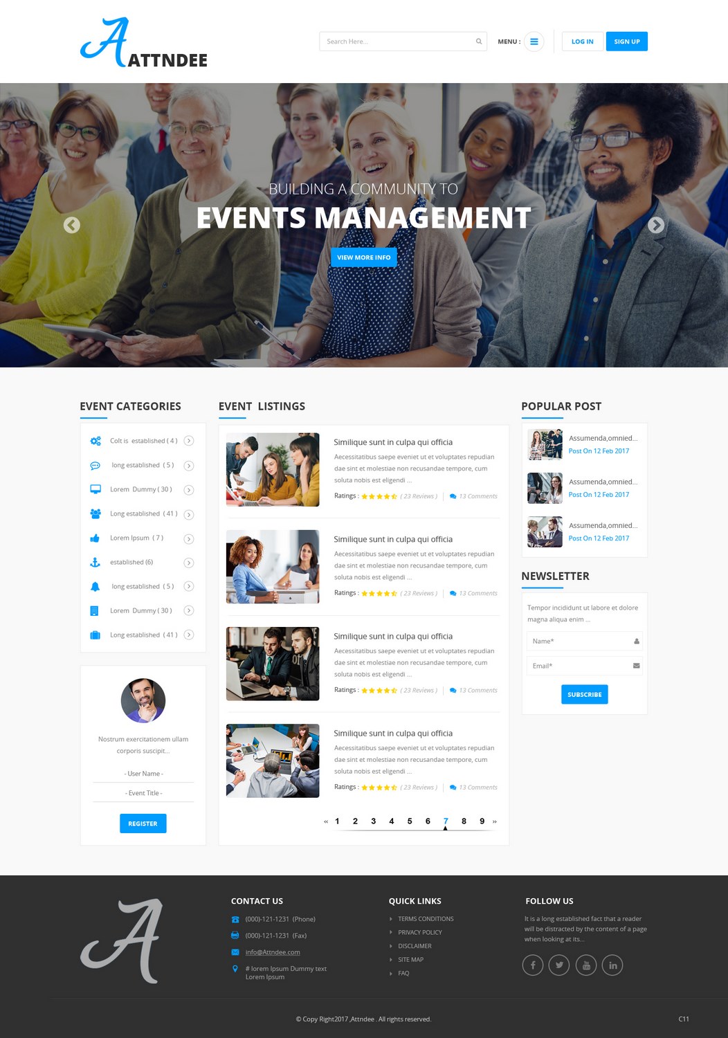 Web Design par pb pour Attndee | Design #14032293