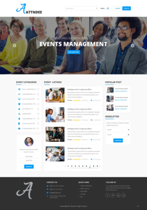 Web Design par pb pour Attndee | Design : #14032293