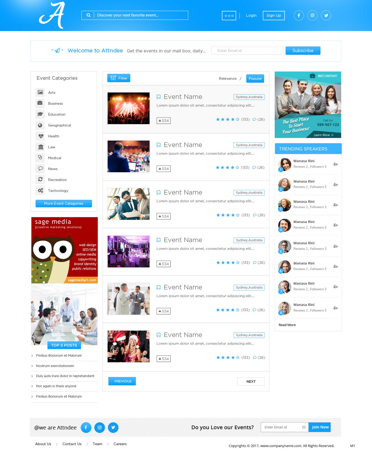 Web-Design von pb für Attndee | Design #14269735