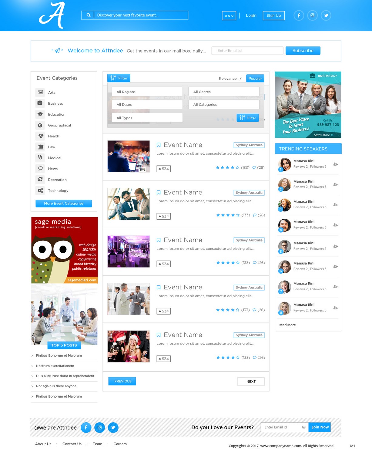 Web-Design von pb für Attndee | Design #14269736