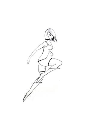 Watch case back design - silhouette girls | Illustration Design by ksenia design