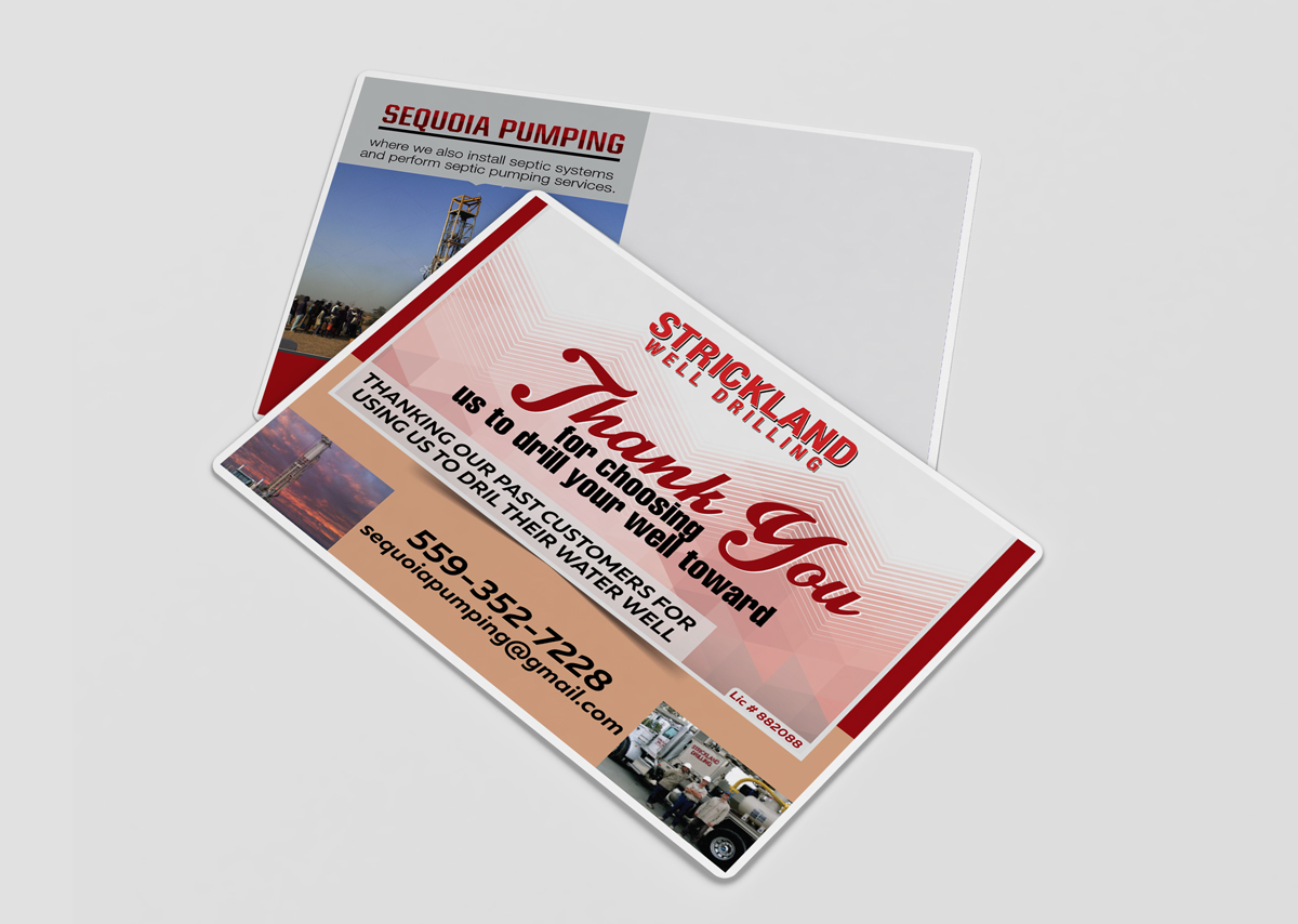 Postcard Design by Impressive Sol for sequoia pumping | Design #13990869